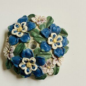 Avon Victorian Elegance Floral Pen Holder Nostalgic Collectible Office Decor